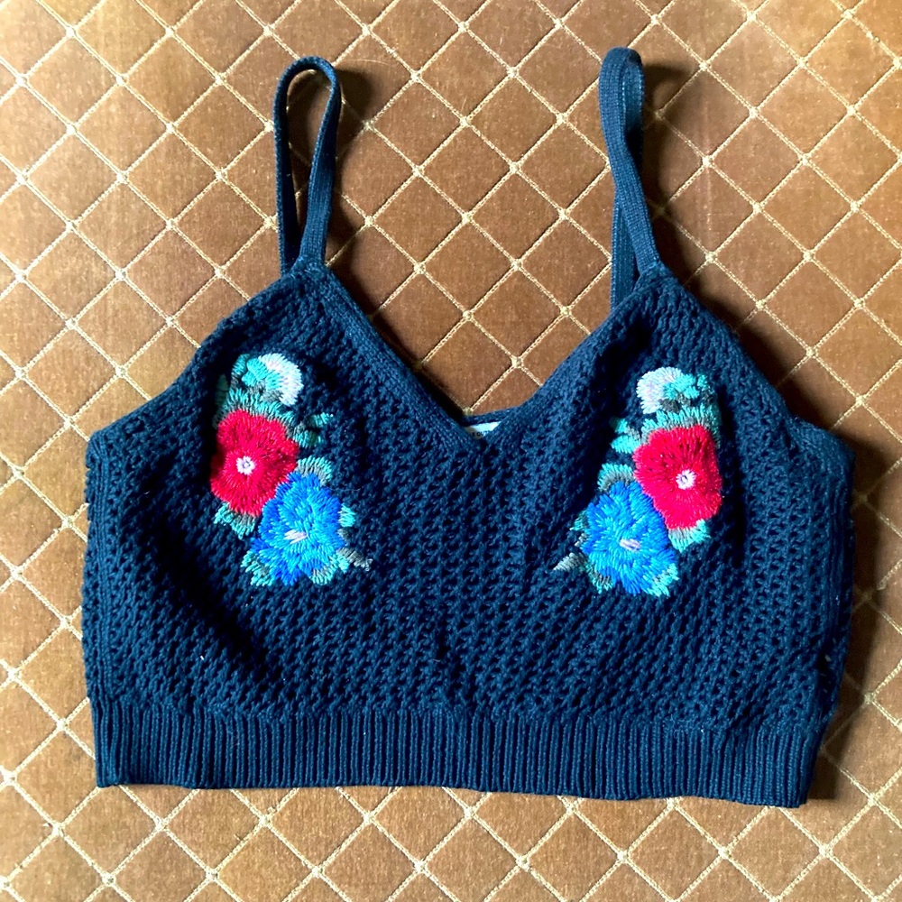 Crocheted Rose Crop Top